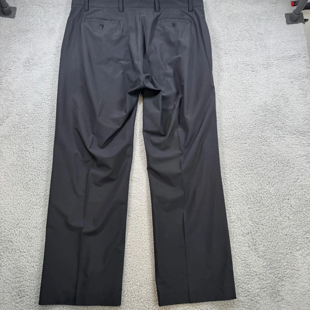 FootJoy FJ Mens 40x32 Black Pants Flat Front Polyester Spandex‎ Golf